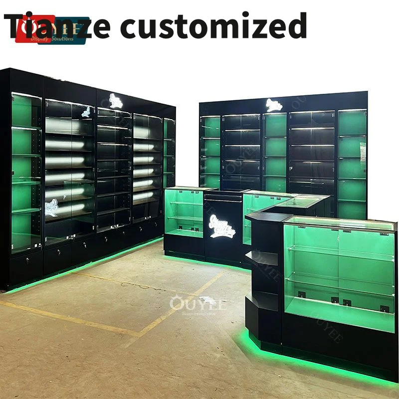 

Customized-Factory Manufacturing Display Cabinet Glass Display Display Dispensary Smoke Shop Counter Shop