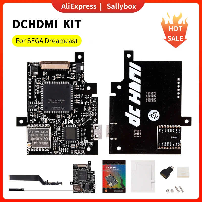 

DCHDMI Kit 1080p DC HDMI-Compatible Chip Game Console High Definition PCB Board for SEGA Dreamcast Gaming Accessories