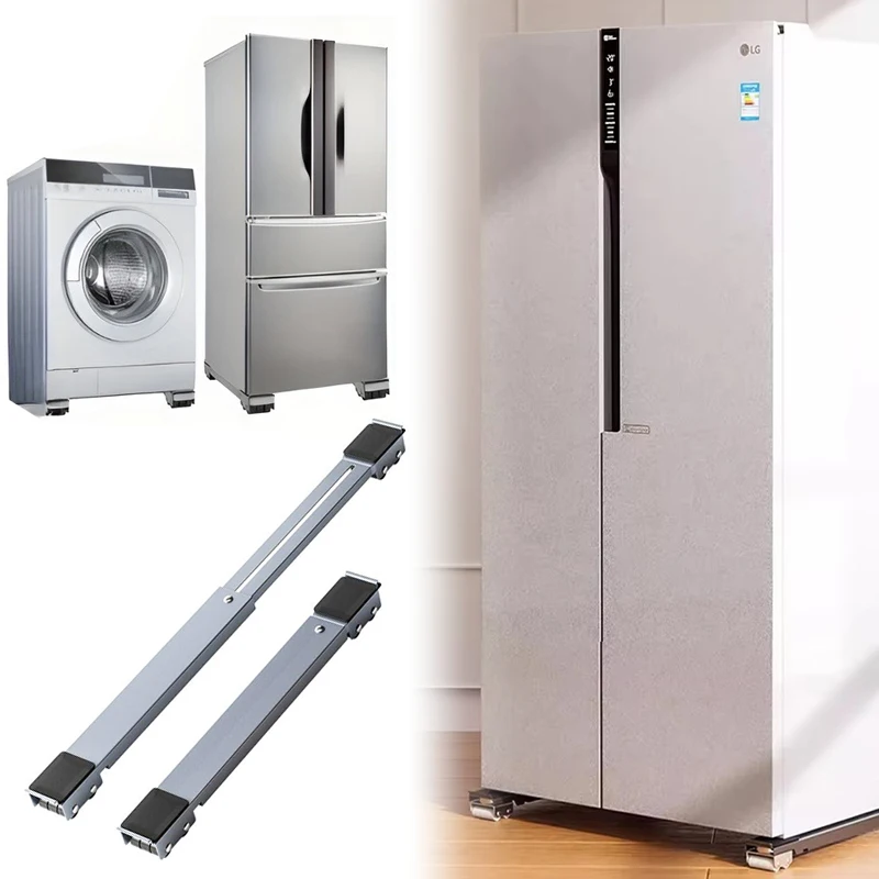 1 Pair Washing Machine Base Holder Mobile Roller Bracket  Adjustable Refrigerator Stand Furniture Moving Tools Home Supplies ZYF