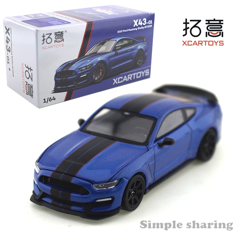 XCARTOYS 1/64 Ford Mustang Shelby Racing Team Painted Alloy Car Model - Boys Collection Decoration Item - X43-01