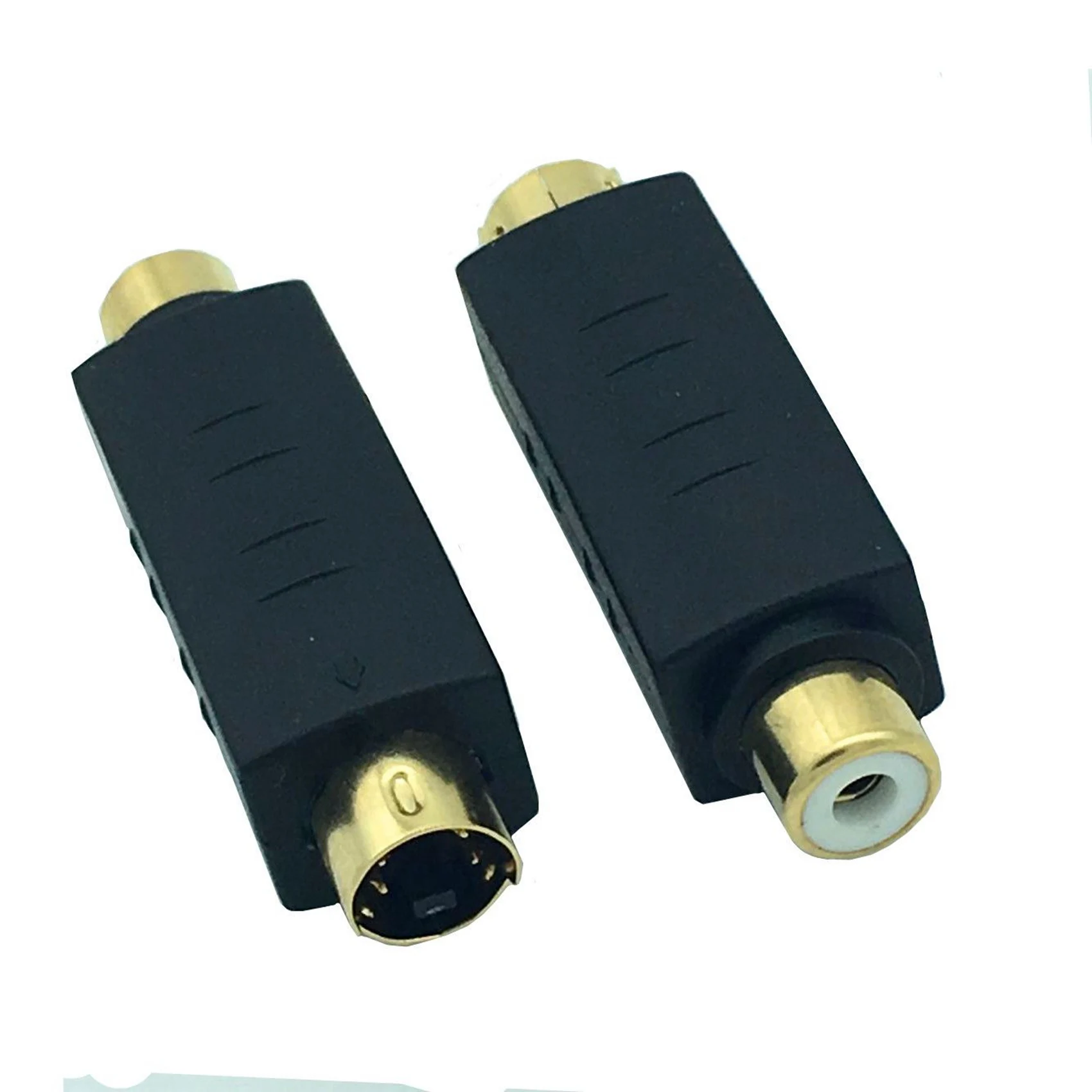 AB53 2X S-Video Male To RCA Female Composite Video Adapter Plug Converter, Mini Din 4 PIN Coupler Extension Connector Adapter