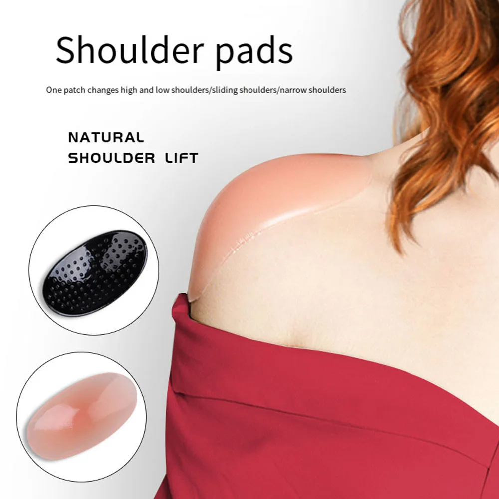 Silicone Shoulder Pad Anti Slip Sticky Pad Invisible Woman Man Shoulder Enhancer Detachable Shoulder Cushion Self-Adhesive