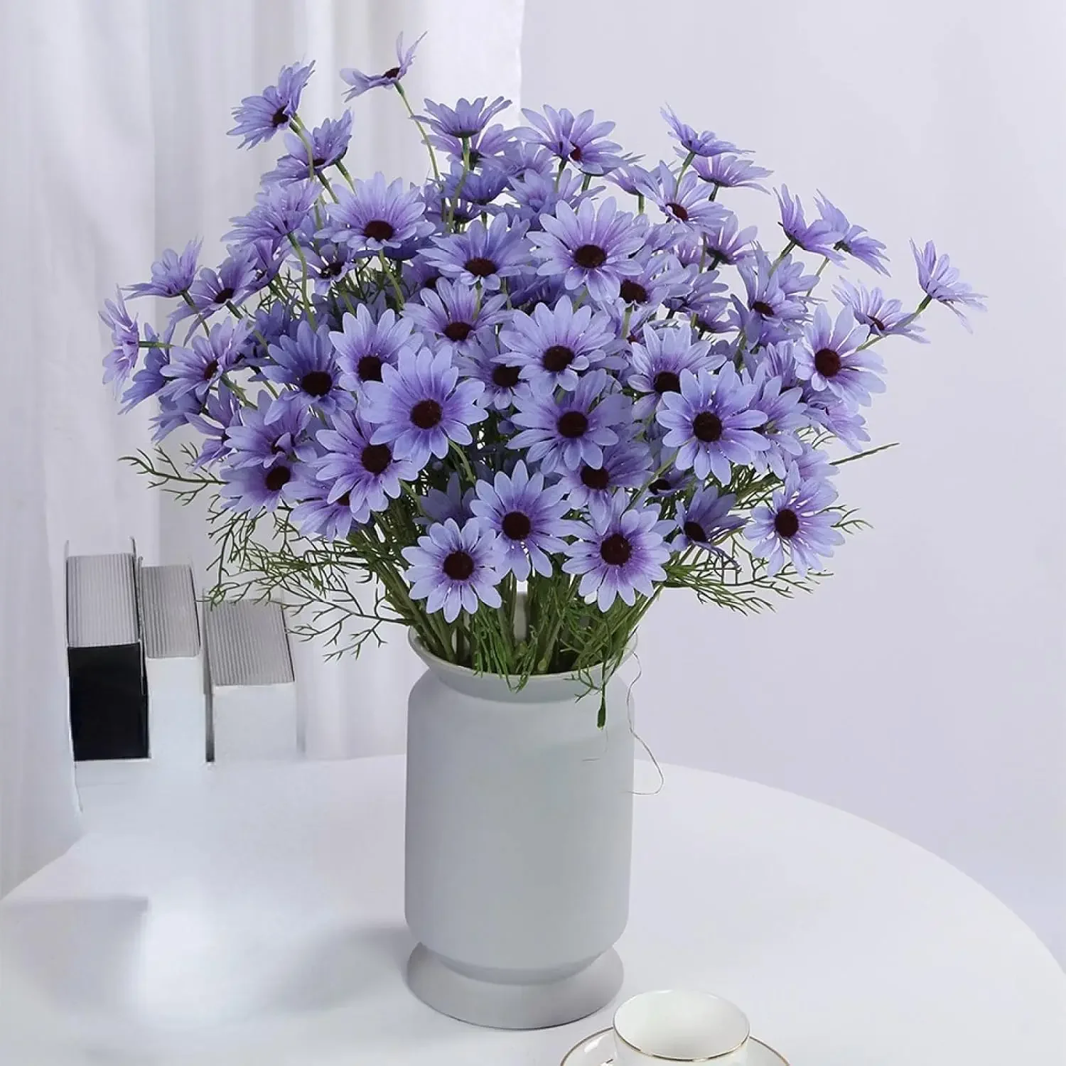 10 قطعة باقة محاكاة ديزي 5 رؤساء الهولندية أقحوان البابونج محاكاة السنة الجديدة الديكور الحلي الزهور الاصطناعية #2