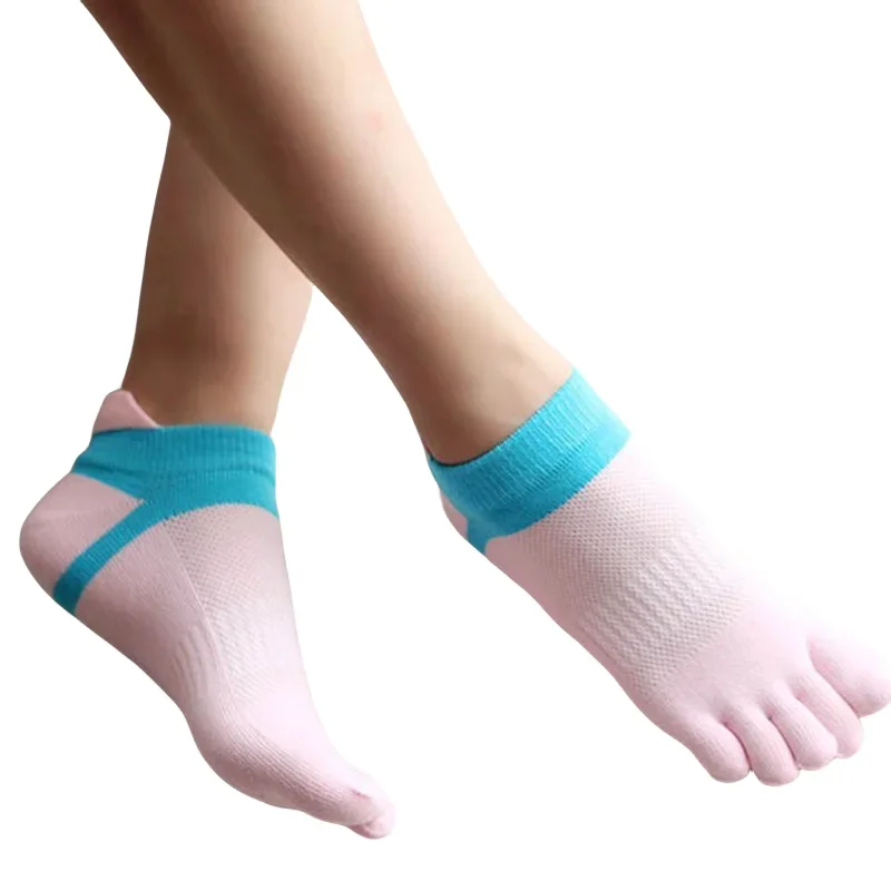 1 Pairs Summer Invisible Toe Socks Woman Girl Cotton Thin Solid Soft Shallow Mouth Breathable Deodorant No Show 5 Finger Socks