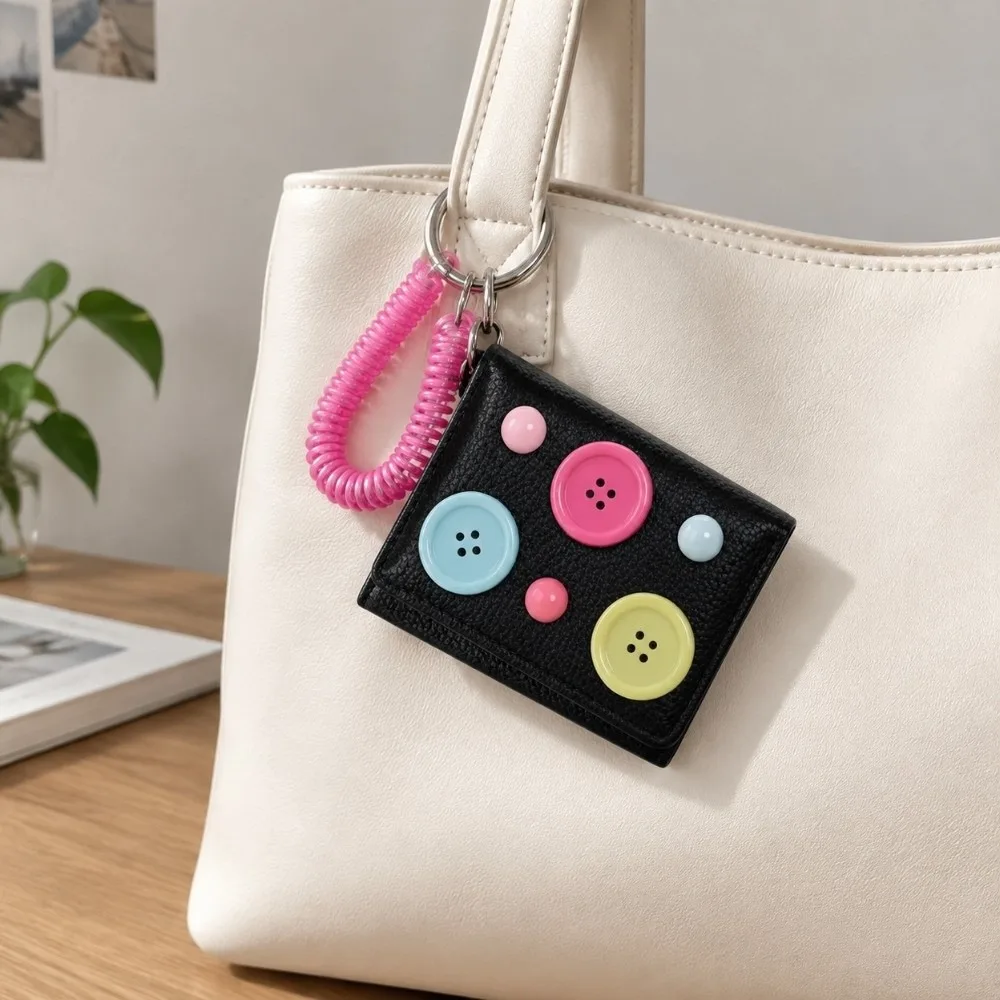 Fashion PU Leather Short Wallet Large Capacity Dopamine Coin Purse Multi Card Slots Cute Card Holder for Women Girls