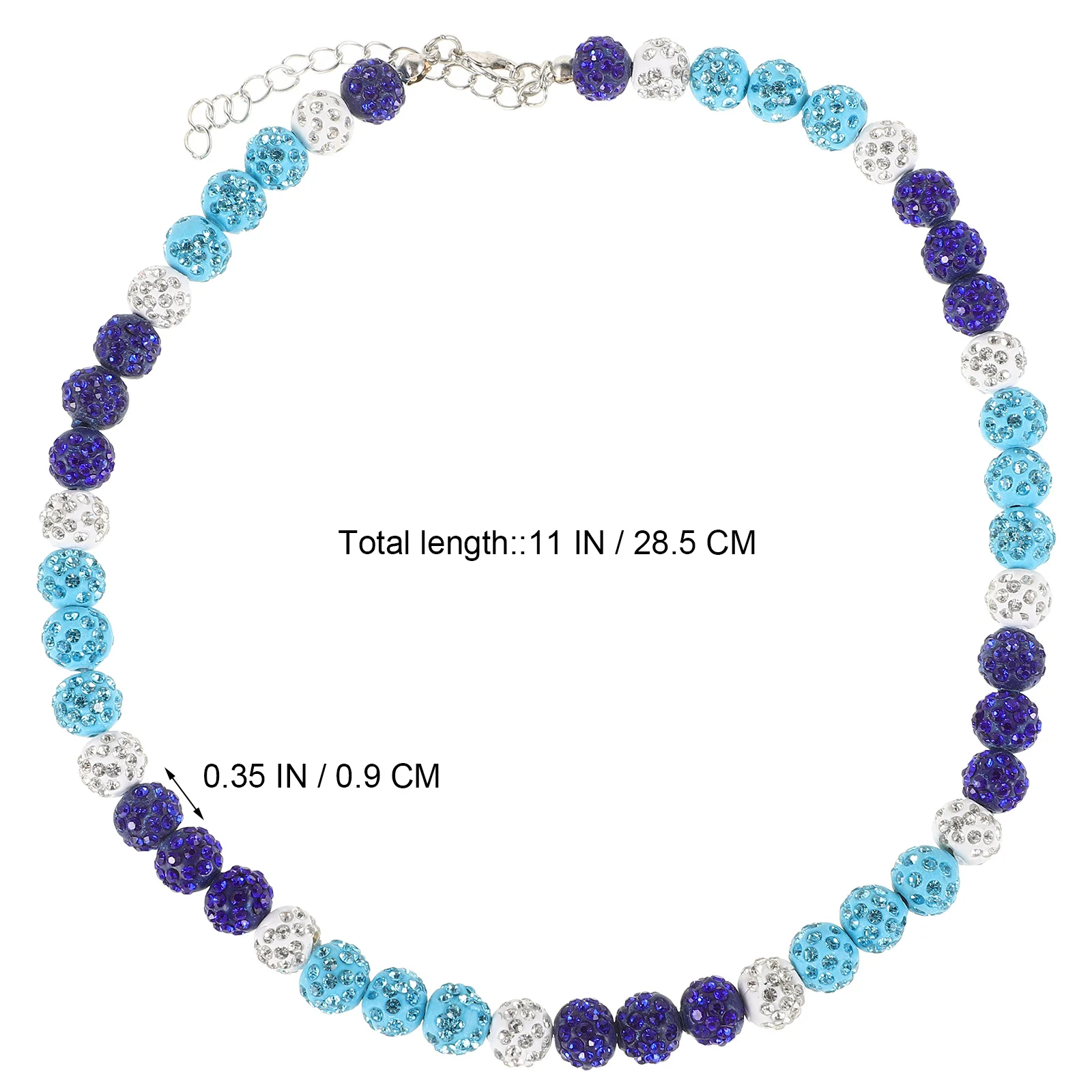 قلادة البيسبول الأزرق مطرز قابل للتعديل مجوهرات رياضية مستوحاة للرجال بالتنقيط الرياضة التبعي بوليمر كلاي #3