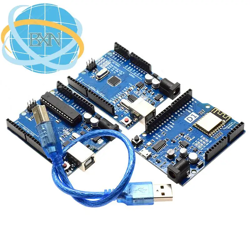 1Set UNO R3 Official Box ATMEGA16U2 / UNO+WiFi R3 MEGA328P Chip CH340G For Arduino UNO R3 Development Board WeMos ESP8266