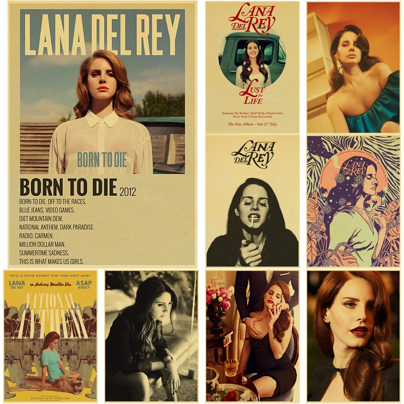 Singer Lana Del Rey Vintage Home Living Room Bar Cafe Decor Gift Art Wall card Metal Print Tin Sign