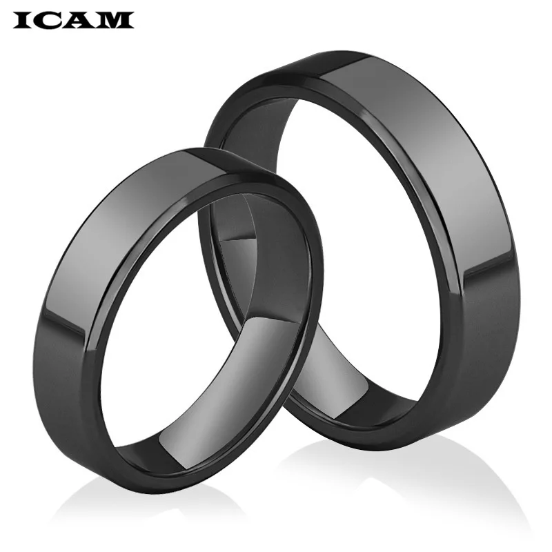 ICAM High quality 4mm/6mm Wholesale Simple Ring Fashion Rose Gold Ring Men\'s and Women\'s Exclusive Couple Wedding Ring