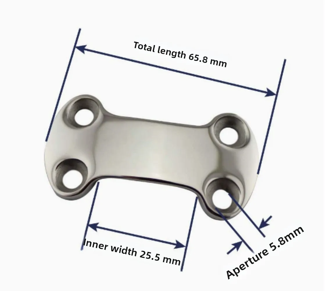 4 Pieces Stainless Steel 304 Strap Buckle Pressure Plate Webbing Pressure Plate 25Mm Fixed Buckle