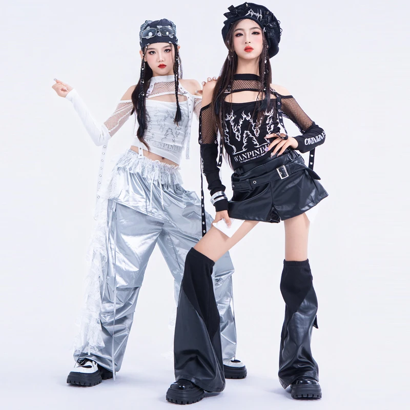 Mode Meisjes Jazzdans Outfits Kids Hip Hop Kleding Kinderen Ballroom Dans Kostuums Street Wear K-pop Kleding XS10806