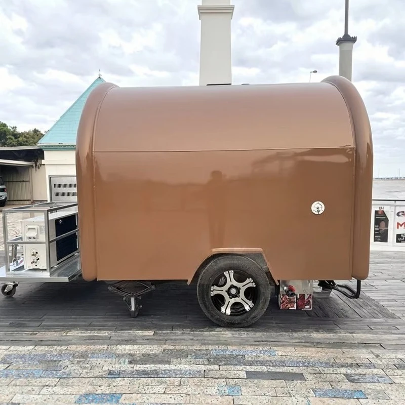 مجهزة بالكامل شارع المطبخ الألياف الزجاجية مقطورة للوجبات الخفيفة رقائق الوجبات السريعة حالة جديدة رائجة البيع شاحنة غذاء متنقلة تجارية