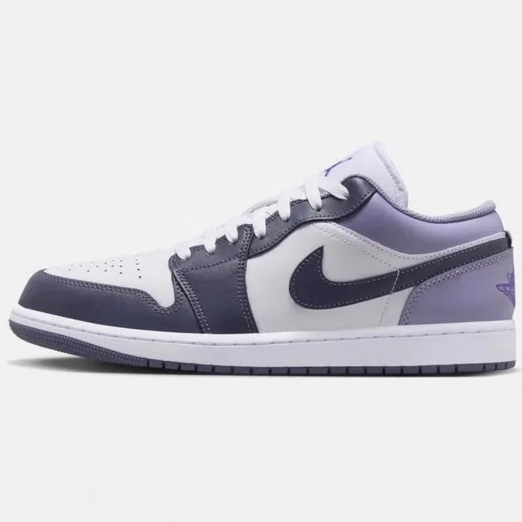 Мужские баскетбольные кроссовки Nike Air Jordan 1 Low (фиолетовый/белый) в стиле ретро 553558 -145