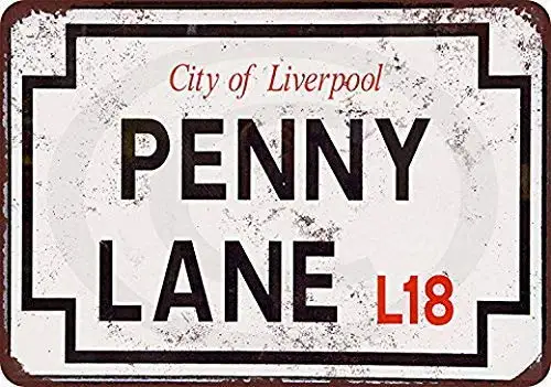 Penny Lane Street Sign Vintage Look Reproduction Metal Sign 8 x 12