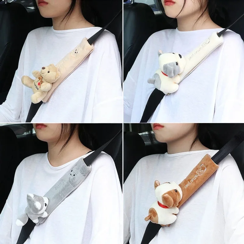 

2PCS Car seat belt shoulder pad strap cartoon cute extended men's and women's car interior