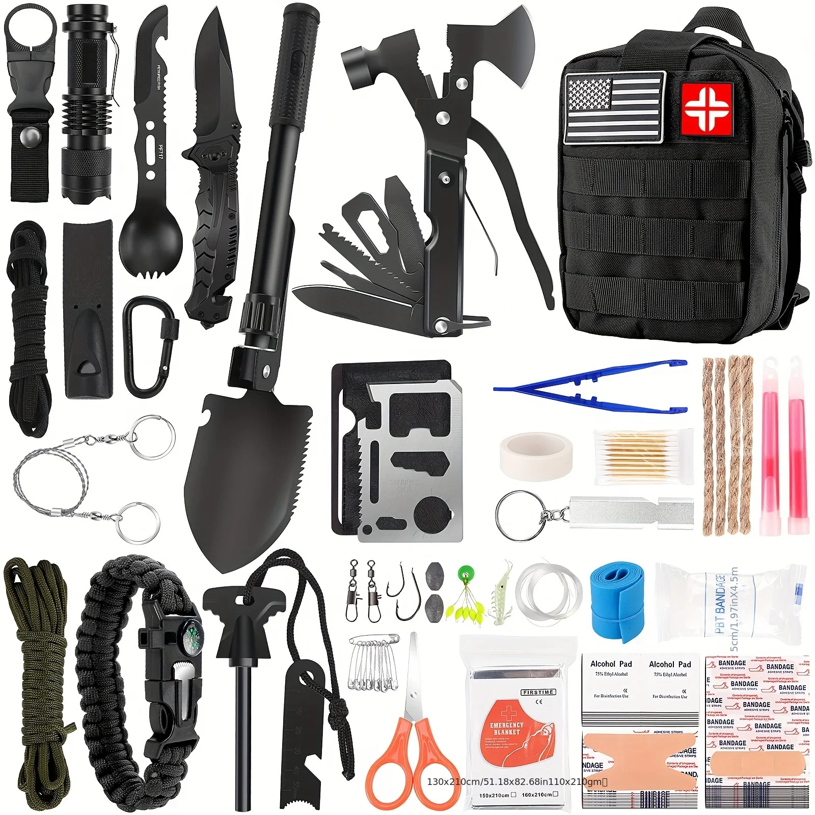 Professional First Aid Kit - Durable Nylon Construction, Normal Waterproof, Perfect for Outdoor Enthusiasts, Camping, Hiking