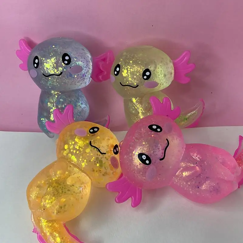 Mainan Fidget Axolotl mainan Fidget bola tekanan naik lambat mainan Fidget mainan anti stres untuk hadiah ulang tahun anak laki-laki anak perempuan