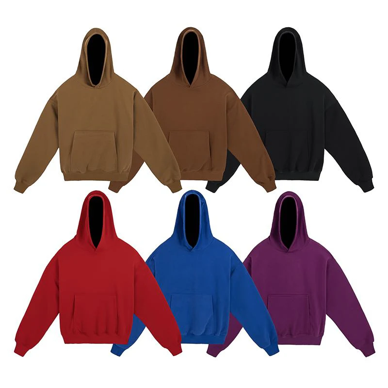 

Fall Winter Solid Color Kanye West Hoodie American Heavy Double-deck Hooded Sweatshirts Men's Streetwear KANYE WEST Pullover