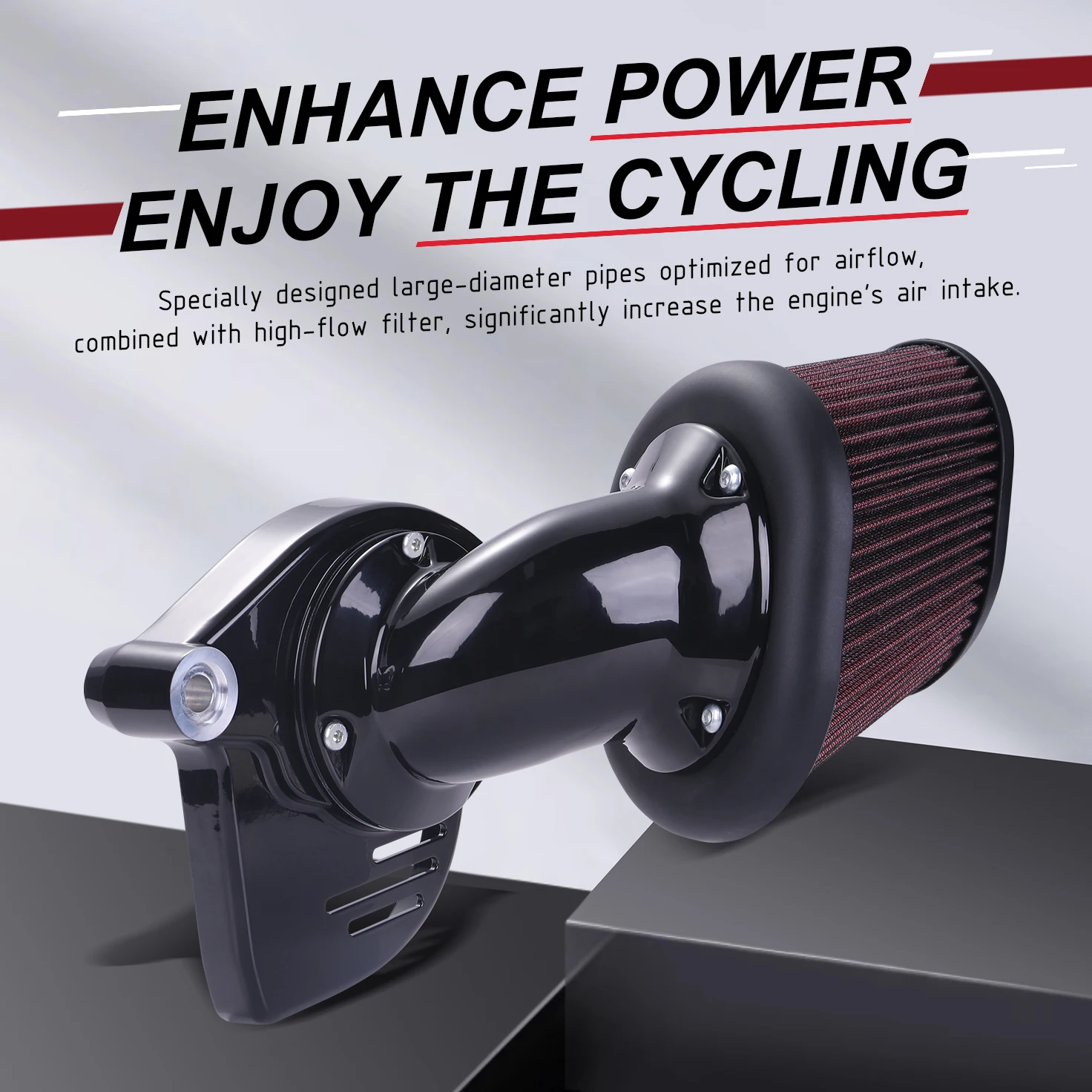 For Harley High Flow Air Cleaner Intake System CNC Aluminum Washable Filter Touring Softail M8 2017-2024
