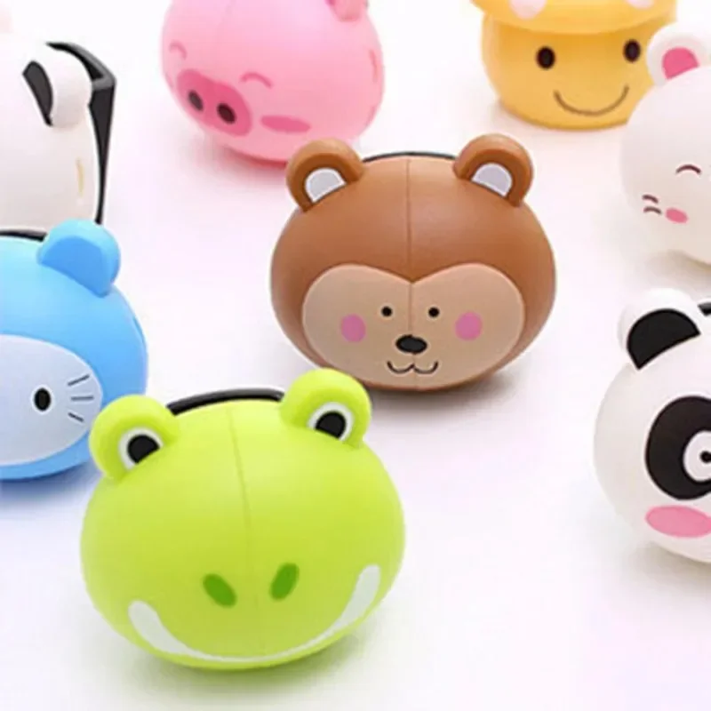 Cute Various Cartoon Animal Head Toothbrush Holders With Wall Suction Cups Creative Toothbrush Holders Punch Free Storage Rack