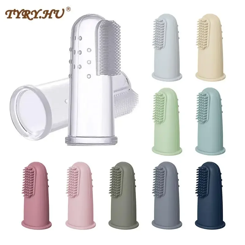 3Pcs Baby Silikon Finger Zahnbürste Kinder Zähne Klar Massage Weichen Säuglings Gummi Reinigung Pinsel Kind Zahnpflege Zahnbürste – Detail 1