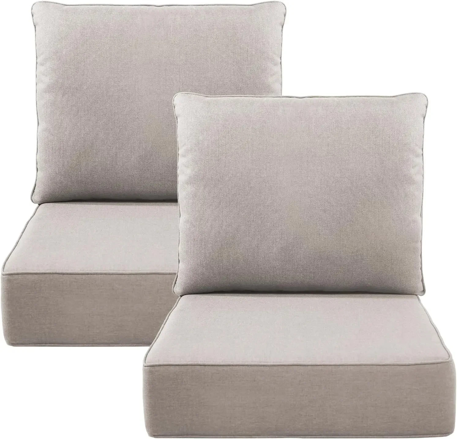 

Luxury 6" Outdoor Cushions for Patio Furniture, 24x24x6" Thick Seat Cushion Set of 2, Fade Resistant Couch Chair Replacement Cus
