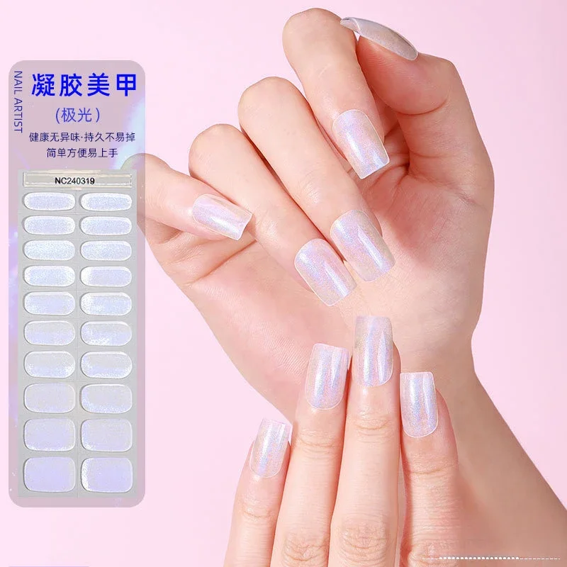 Semi Cured Gel Nail Strips Waterproof Self Adhesive Nail Sticker Gel Polish Stickers for Nails Long Lasting