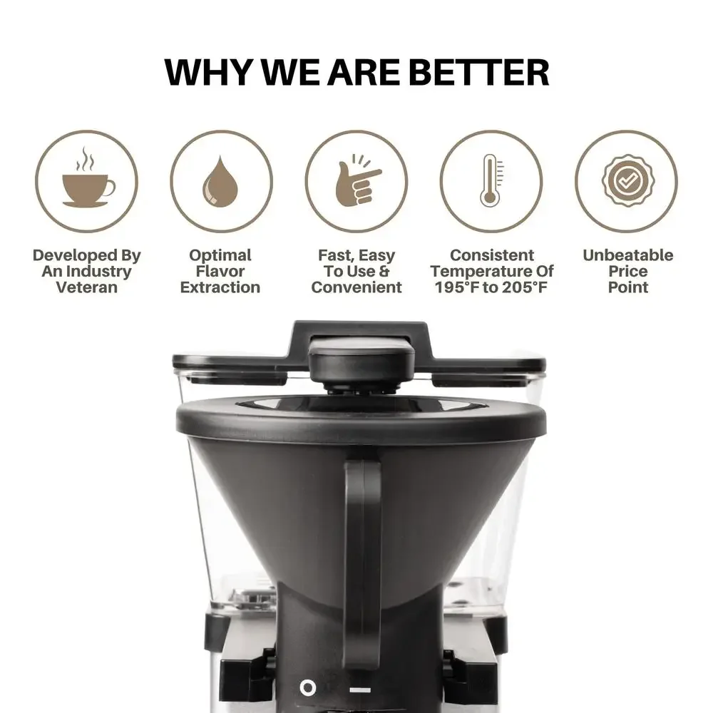 8 Cup Automatic Pour Over Coffee Maker Durable Stainless Steel Easy Clean Hot Plate Brew Timer Hassle Free Coffee Machine