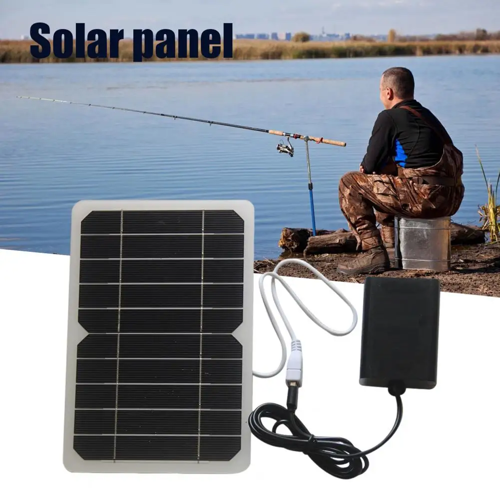Solar Panel Air Pump High Power Output Solar Panel Set Portable Single Silicon Oxygenator High Conversion Efficiency Solar