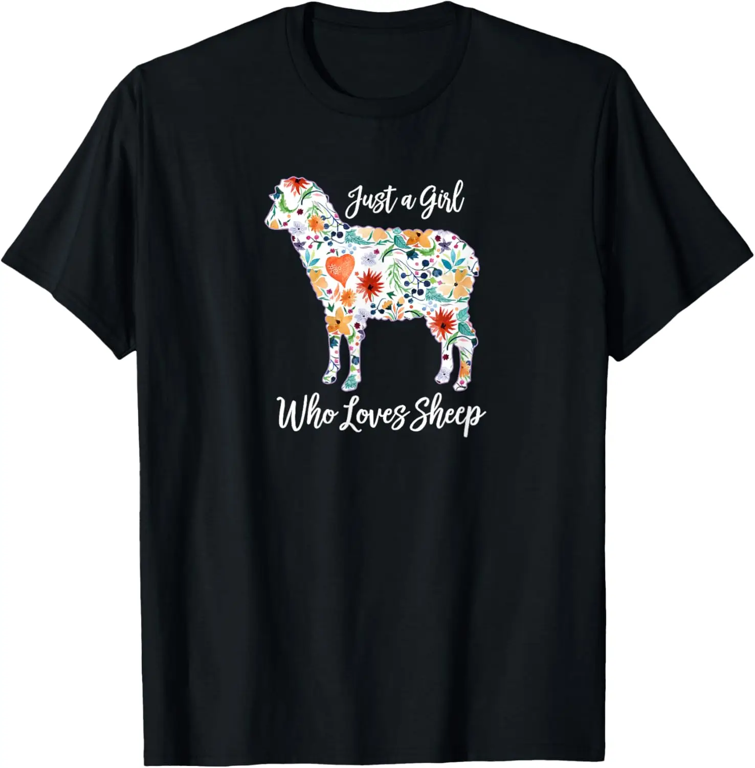 

JUST A GIRL WHO LOVES SHEEP cute funny design for women T-Shirt