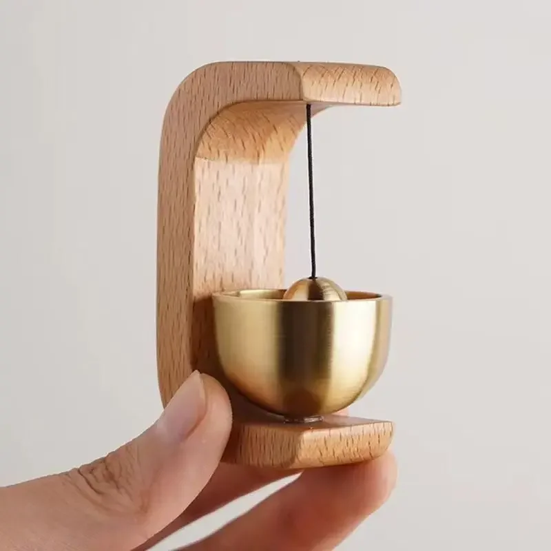 Happyiness Wooden Wind Chimes Wireless Doorbell Entrance Door Bell Decorative Wind Bell for Home Opening Hanging Decorations