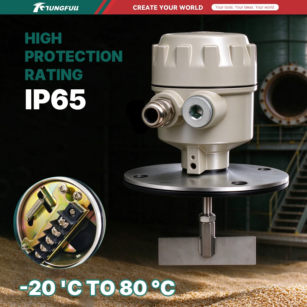 Rotary Level Switch Point Level Control Sensor for Solids Cement High Temperature Dust Explosion Proof Level Meter Alarm
