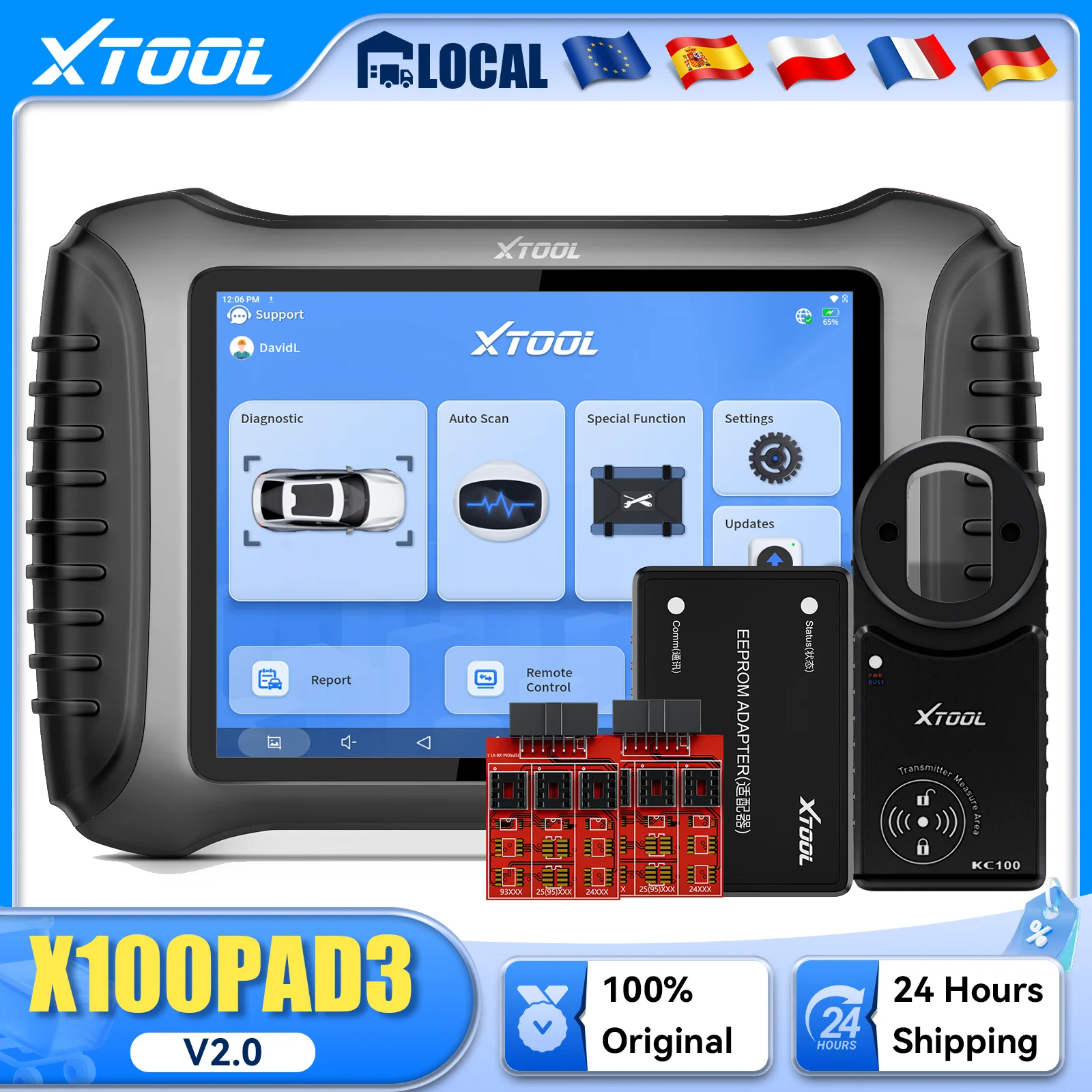XTOOL X100PAD3 V2.0 Diagnostic complet du système en cas de perte de toutes les clés avec outils de programmation de clés automobiles KC100 et IMMO X100 PAD3