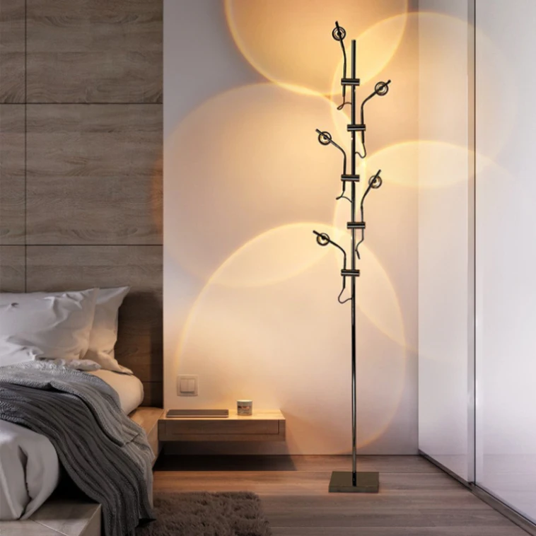 

YyhcCorner Standing Lamp Projector Spots Smart Ambient Floor Lamp Decorative Bedroom RGB Color Changing Floor Lights