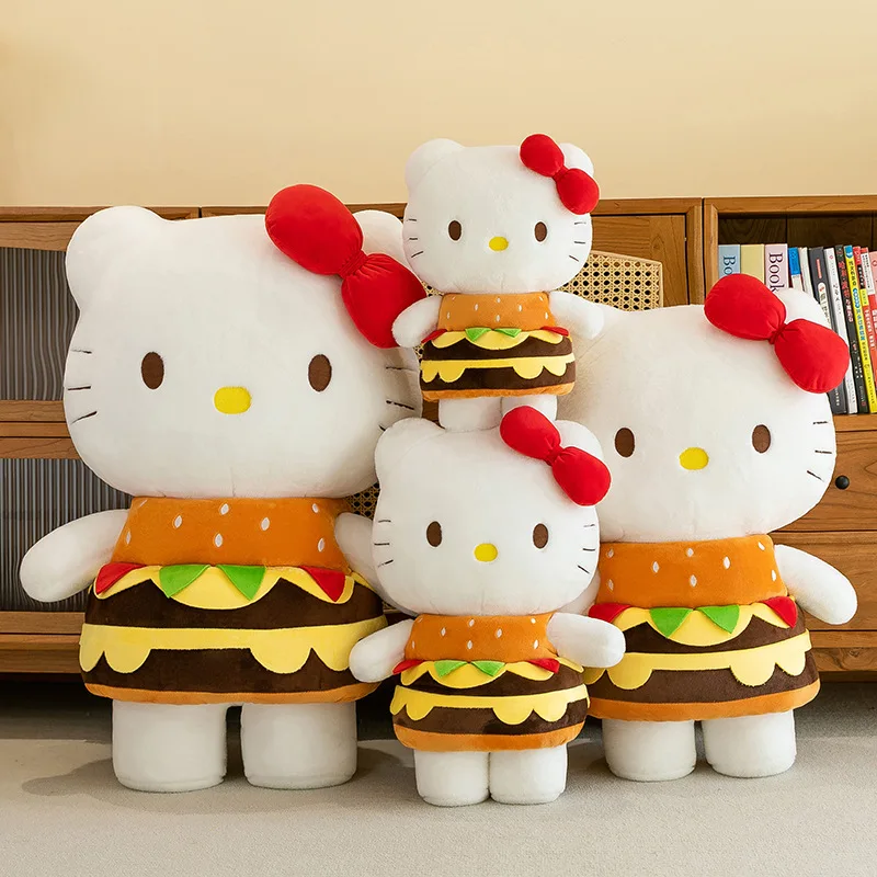 Hello Kitty juguete de peluche estilo hamburguesa lindo animal relleno niños cumpleaños regalo de Navidad para niños al por mayor perfecto para fiesta