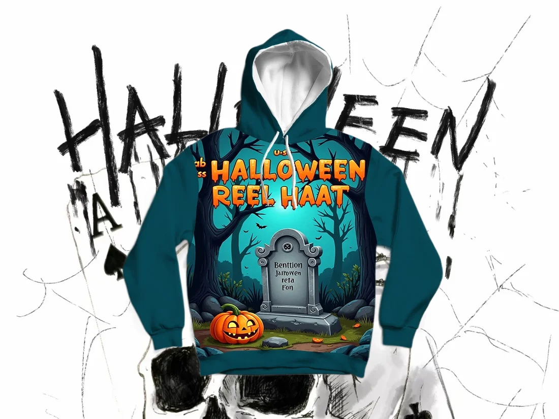 

25/26 новейшая осенне-зимняя толстовка с 3D принтом на Хэллоуин, большой размер для взрослых, женский топ одного размера, оригинальный дизайн