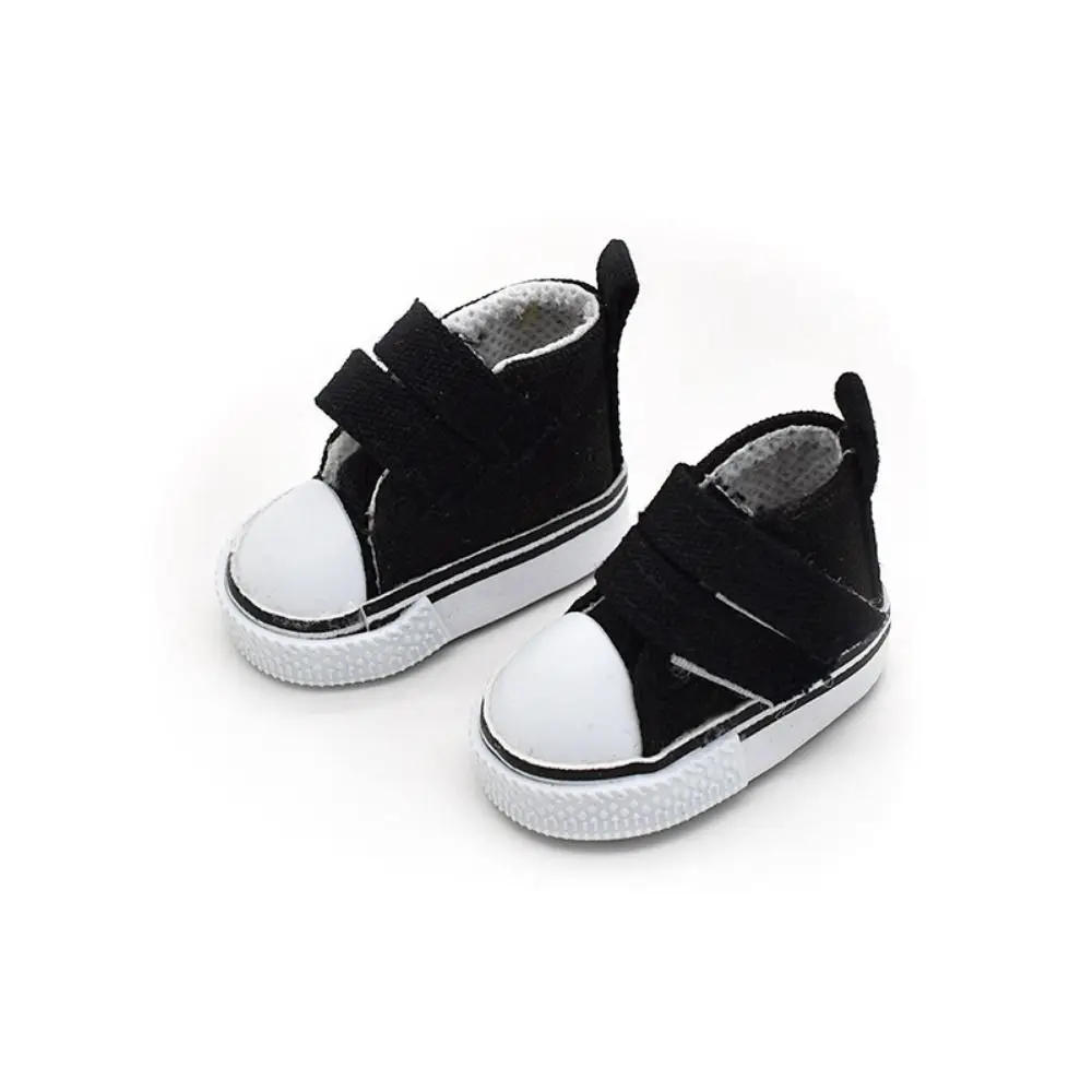 

1 Pair 5cm Length Doll Canvas Shoes Mini DIY Doll Sneakers Colorful High Top 1/6 Scale Mini Sneakers Children Toy