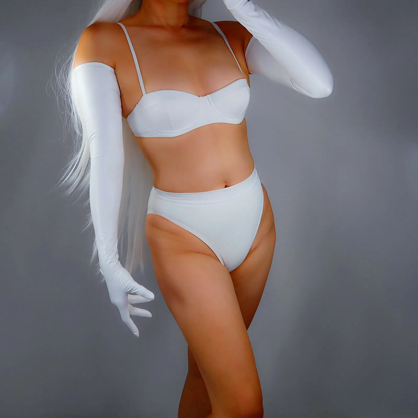 قفازات لاتكس جلد صناعي رفيع للغاية مقاس 28 بوصة 70 سم أسود غير لامع طويل مناسب LLDLLNT