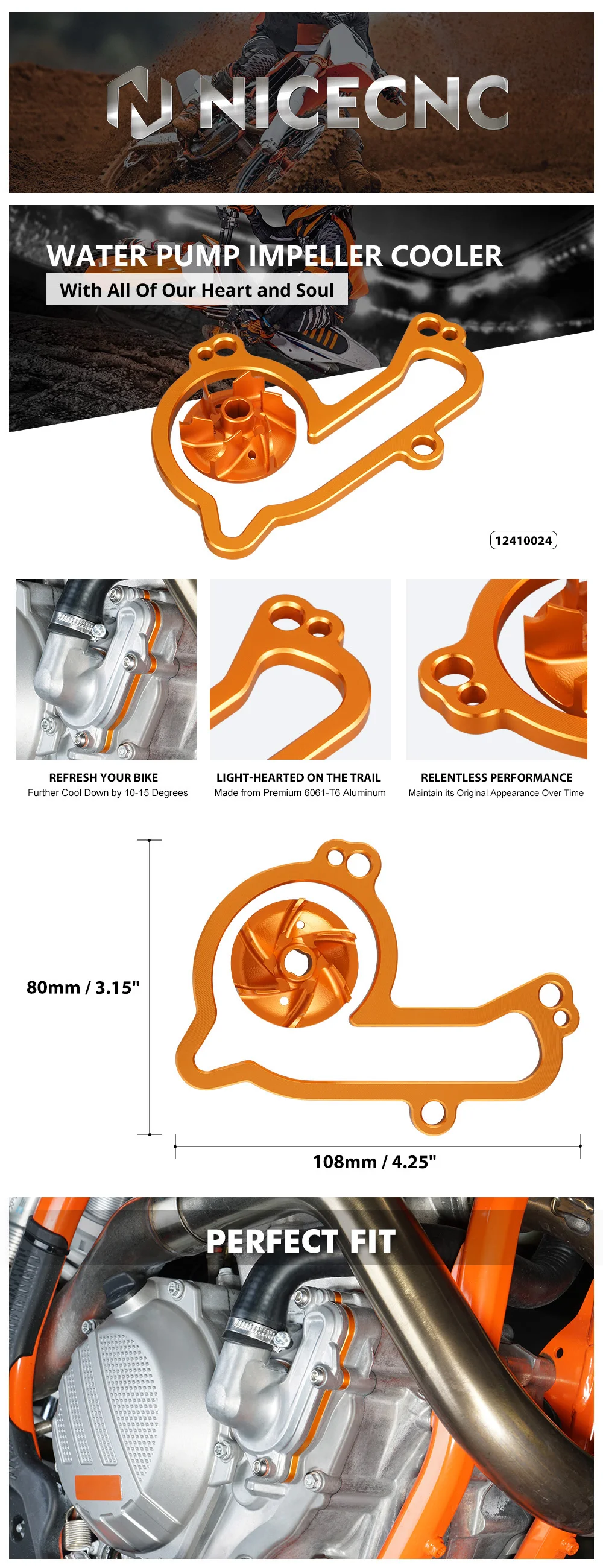 Für KTM EXC 250F EXCF 350 2017-2023 SXF XCF 250 350 2016-2022 Übergroßer Wasserpumpenlaufradkühler für Husqvarna FE 250 FE 350 – Detail 1