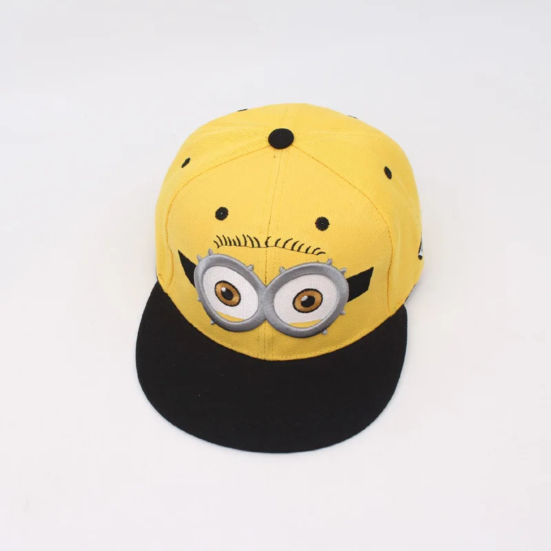 Miniso animation parent-child minions flat-brimmed hip-hop hat fashionable street dance baseball hat cute eyes sun hat