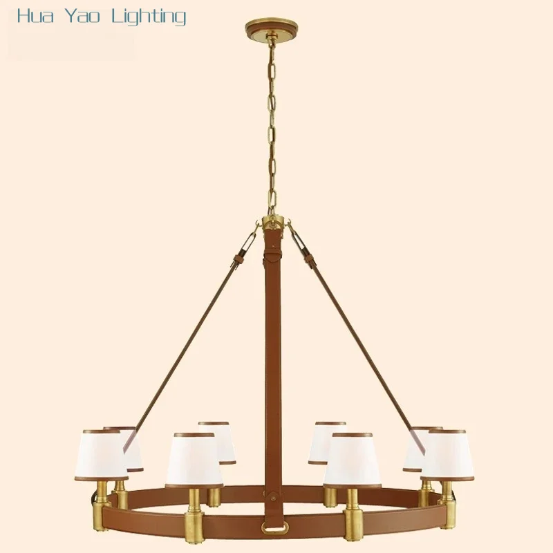 Fashionable Style Simple Retro All Copper Pendant Lamp Villa Living Room Dining Room Design Creative Highend Lighting Fixtures