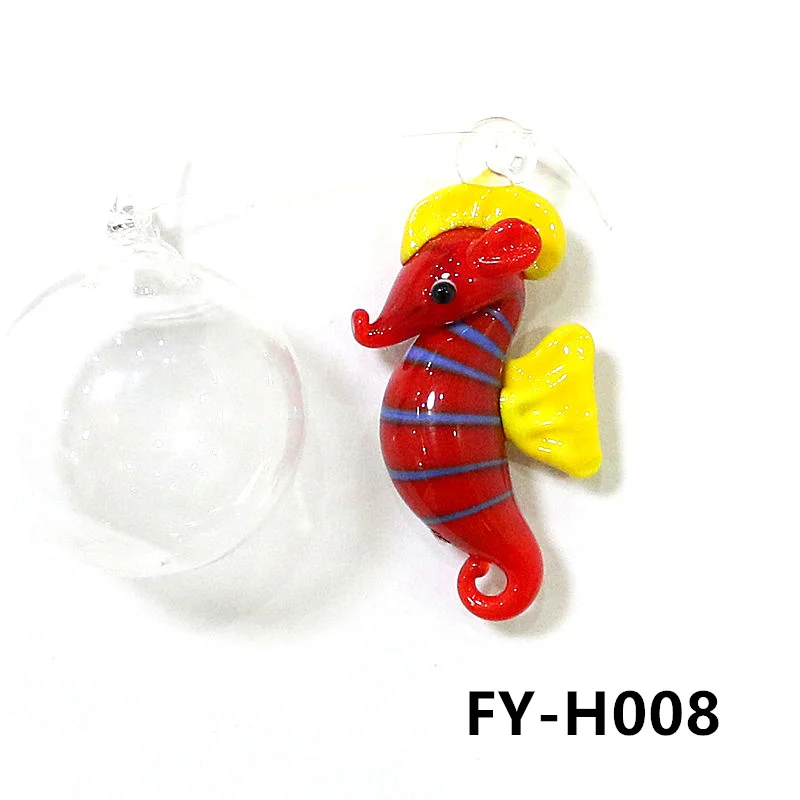 Floating Glass Marine Animal Aquarium Decor Mini Fish Starfish Sea horse Turtle Octopus Lobster Dolphin Jellyfish Whale Pendant