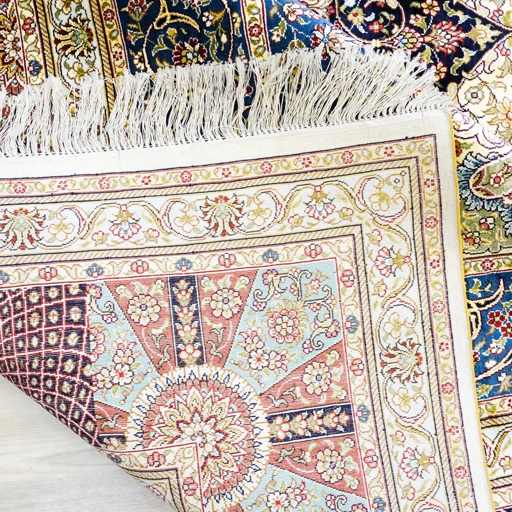 274x366cm Popular New Medallion Luxury Carpet Big Persian Hand Knotted Silk Rugs (TJ772A)