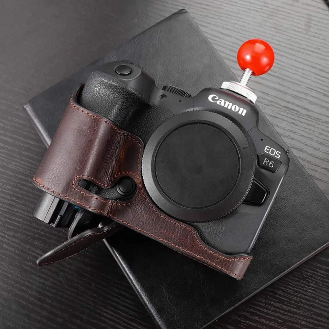 Genuine Leather Protective Half Case for Canon R62 R6 R7 R100 R50 R8 R10 Camera Bag Base Handmade Camera Cover Bag Base Body