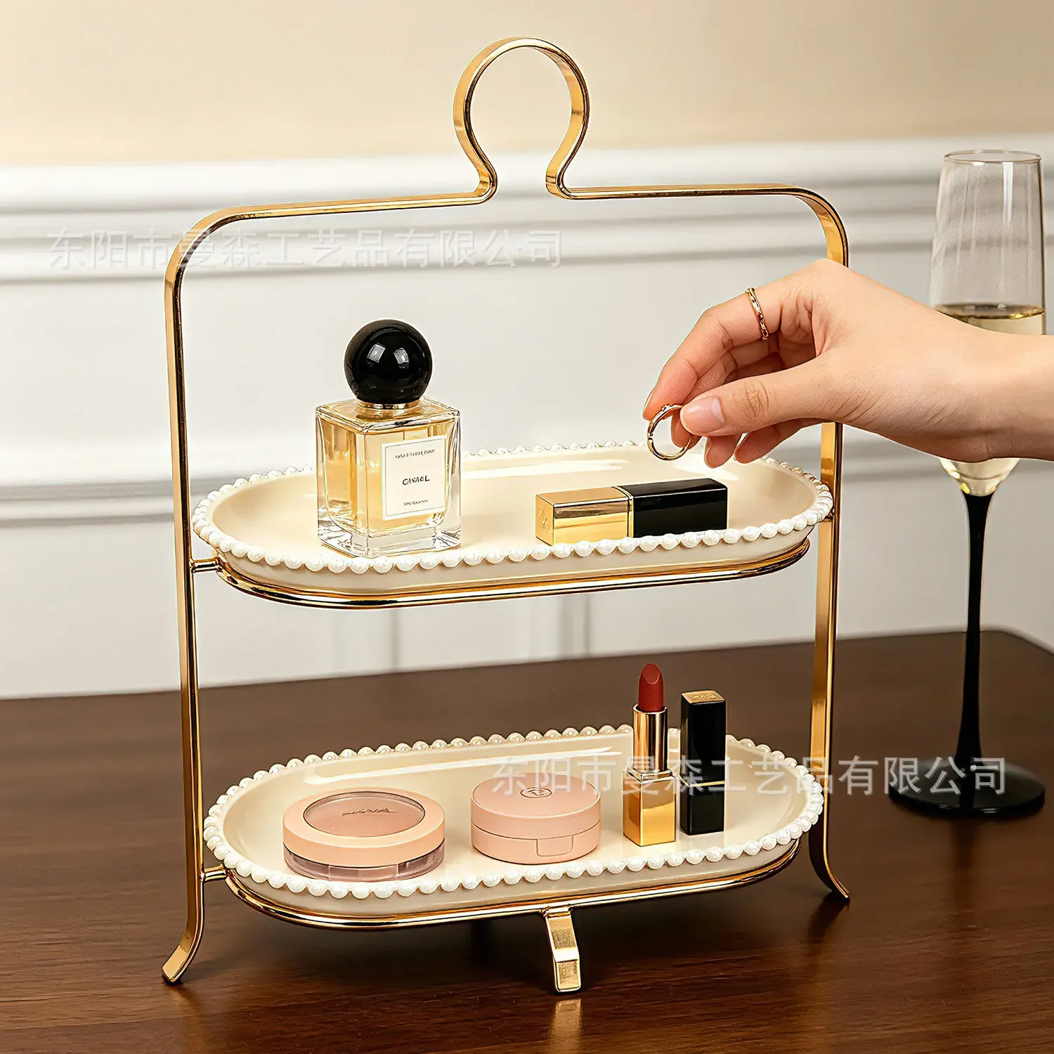 Premium Stainless Steel Shelf Golden Cake Rack Fruit Tray Afternoon Tea Dessert Table Ornament Display Rack Dim Sum Rack