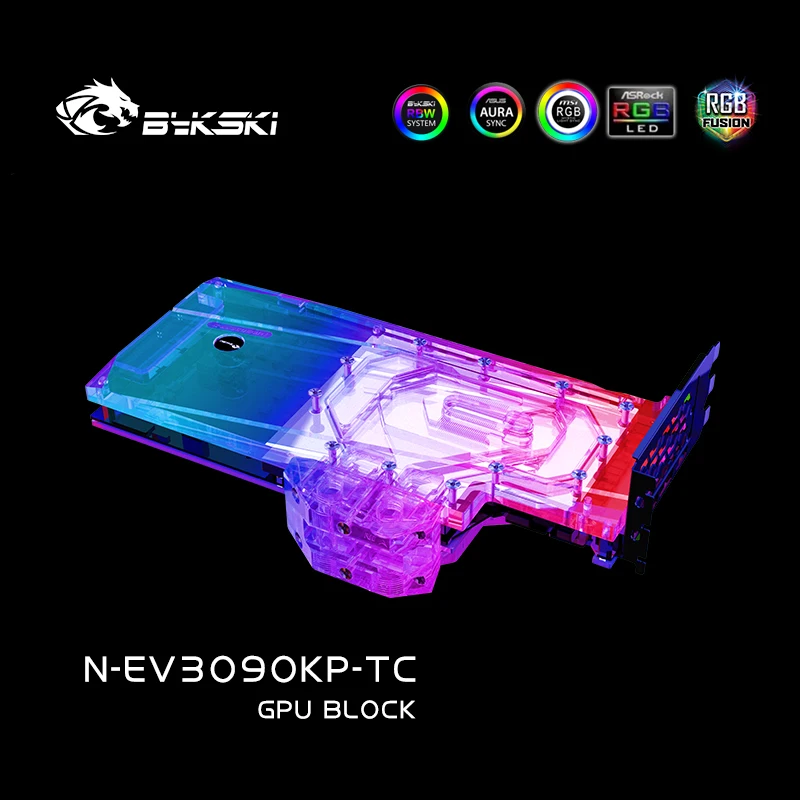Bykski Water Block Use for EVGA GeForce RTX 3090 Kingpin Hybrid GPU Card /Active Backplate Cooling N-EV3090KP-TC/Dense Waterways