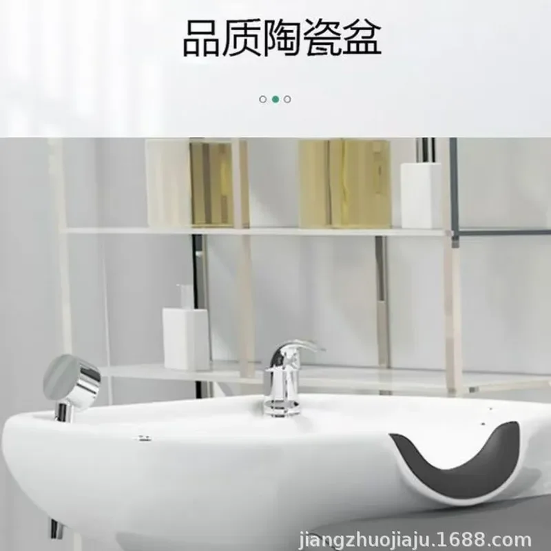 Ceramic Basin Shampoo Bed Hair Recliner Flushing Chair Comfortable Barber Shop Wash Station