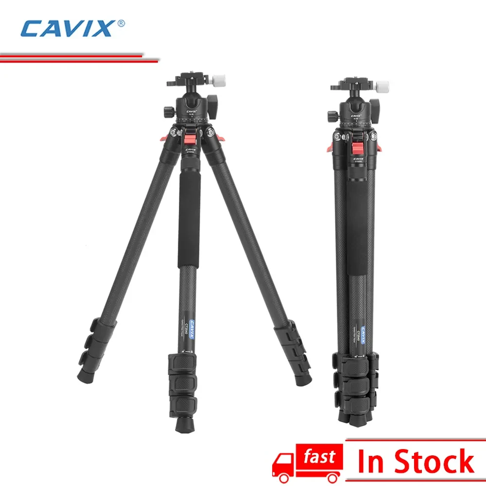 CAVIX CT2540 Carbon Fiber Travel Tripod Maximum load-bearing 10KG with gimbal free shipping