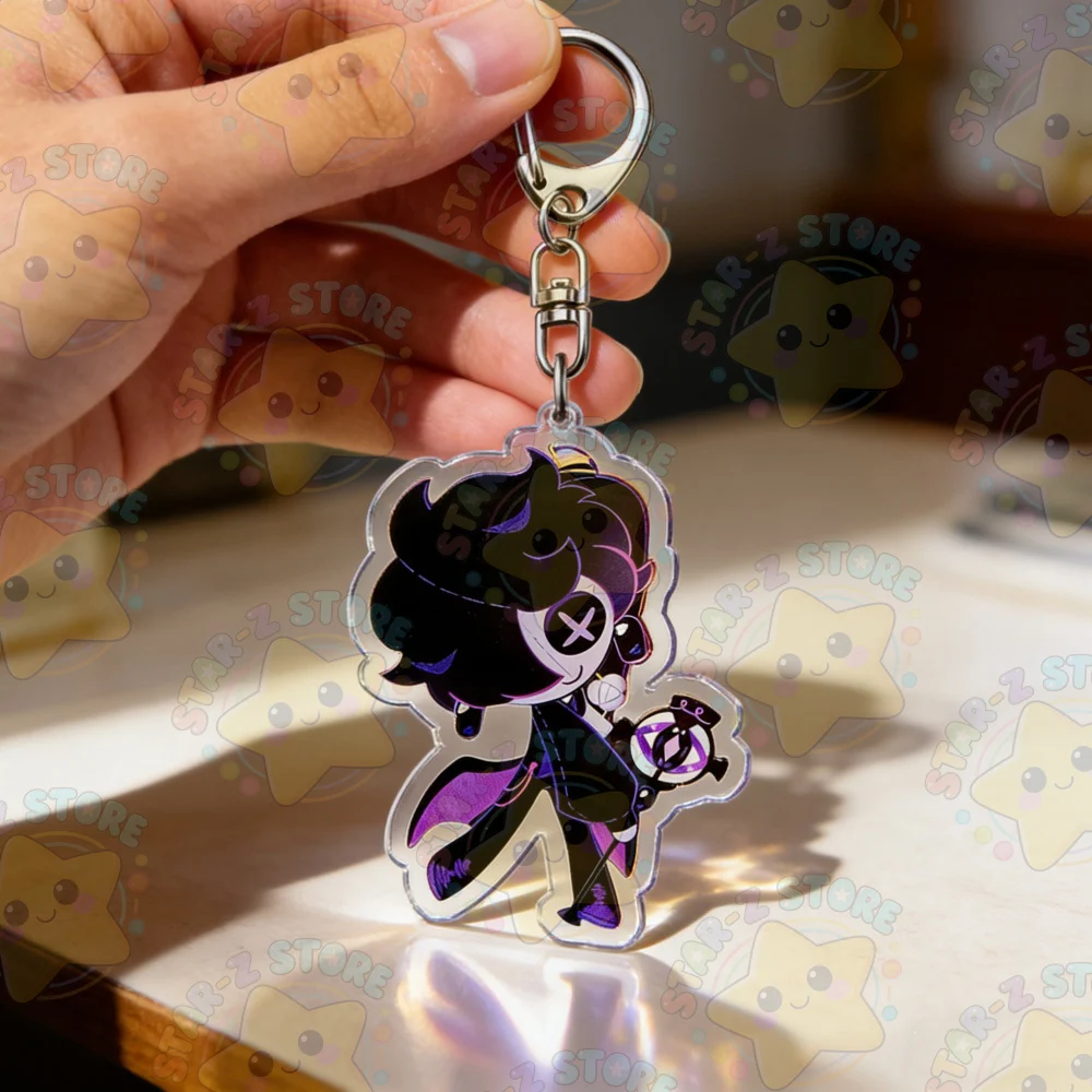 Cookie Run Candy Apple Cookie and Black Sapphire Cookie Keychains Accessories Bag Movie Keyrings Jewelry Game Fans Gifts