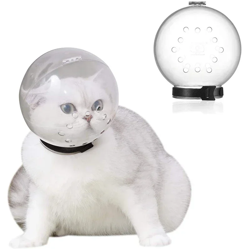 Cat Head Cover Needle Anti-bite Safety Space Ball Cover Clear Cat Eye Mask Cat Anti-bite Head Cat Bath Bag Needle Cat Collar